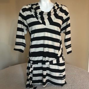 Stussy Girls Striped Belted Tunic Top